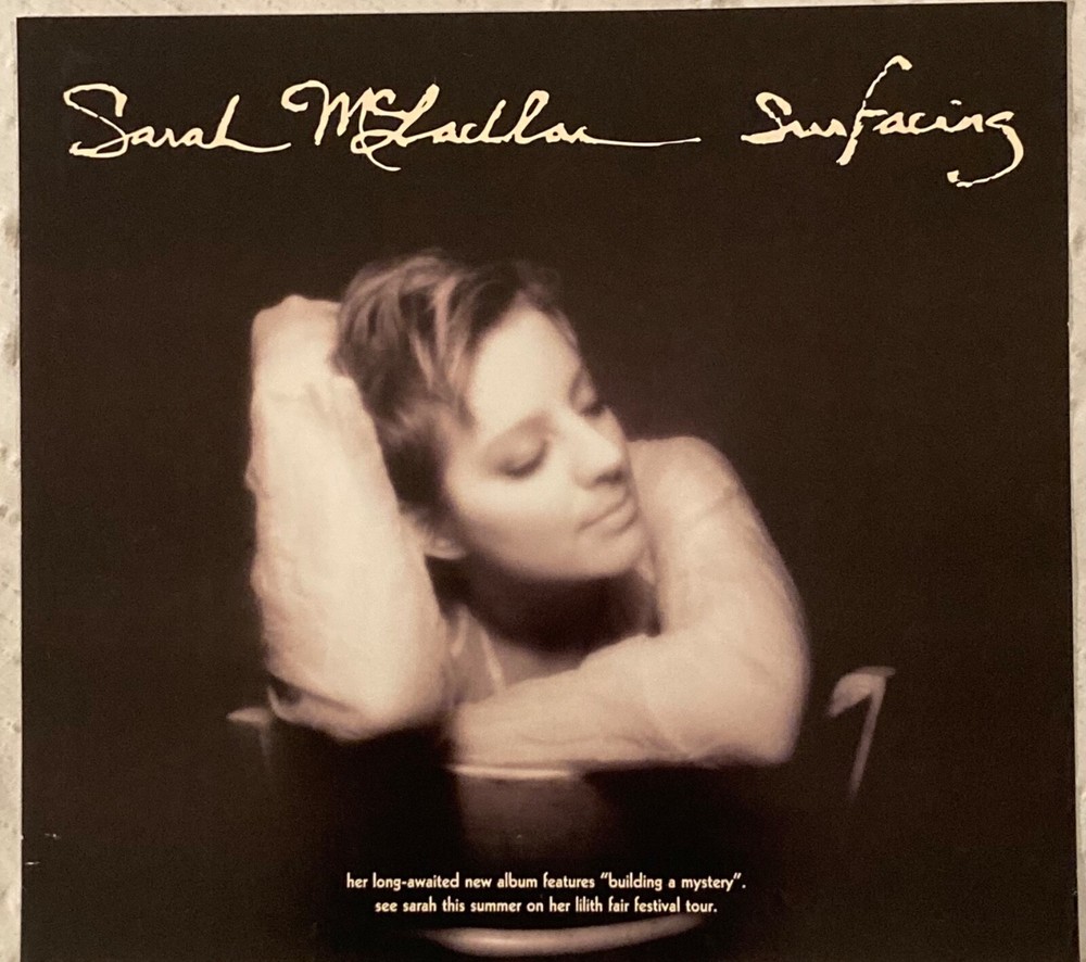 Sarah McLachlan 1997 Promo Poster Surfacing L