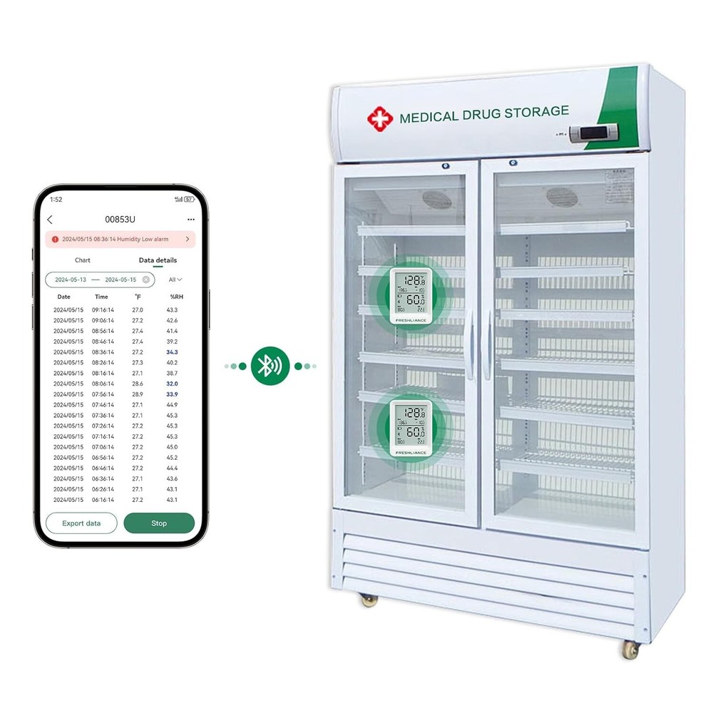 Bluetooth Temperature Humidity Data Recorder Refrigerator Freezer TH20 - 5 Pack