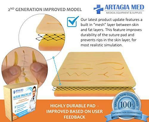 Complete Suture Practice Kit for Suture Training, Including Large Silicone