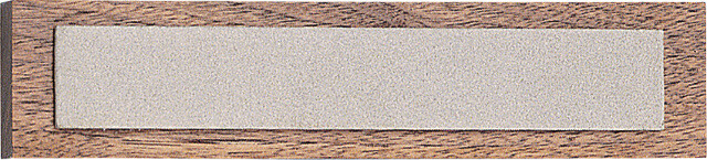 Eze-Lap Diamond Sharpener 42F 1" x 6". Sharpening surface mounted on a walnut bl