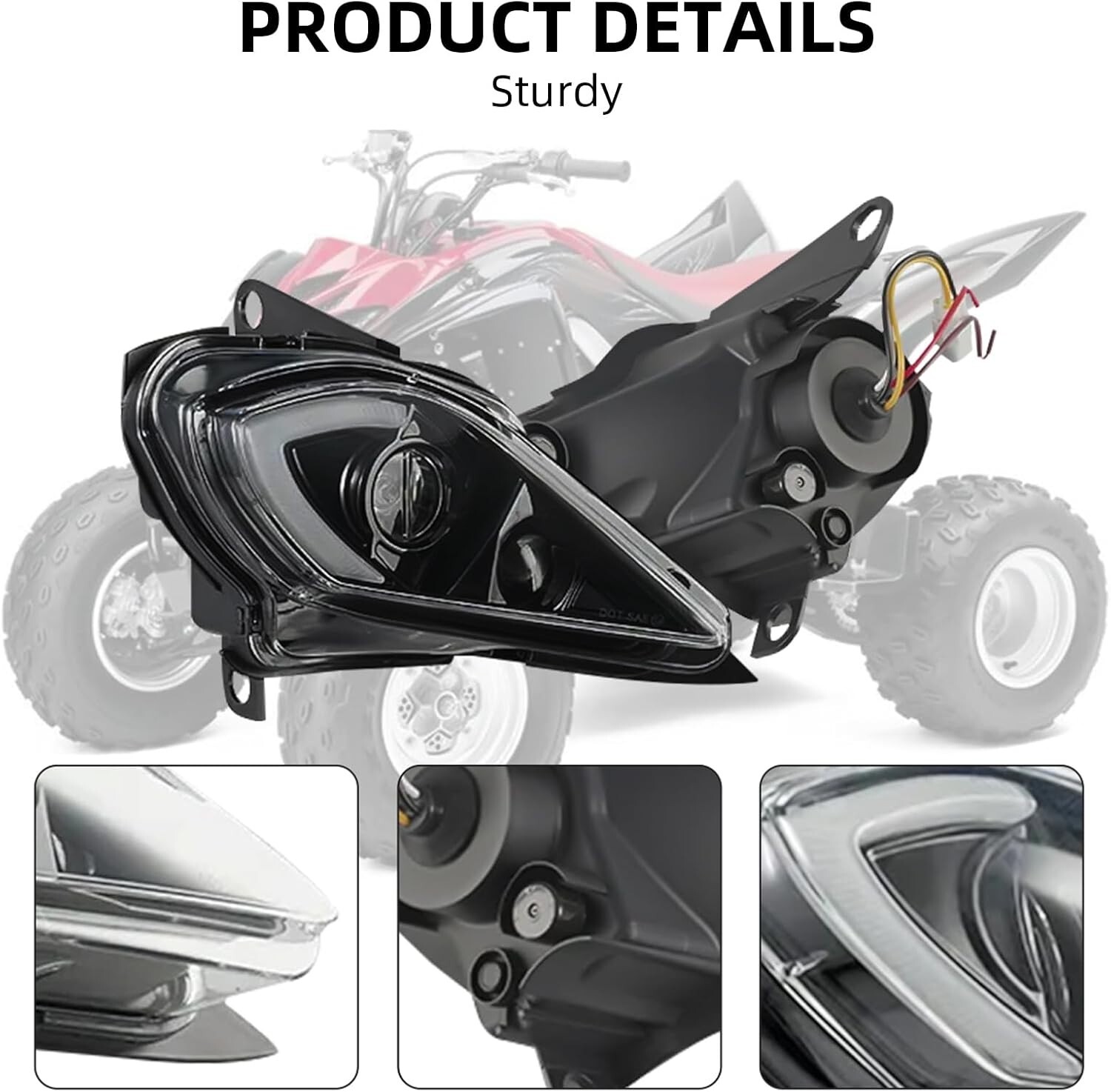 2PCS LED Headlights Set Head Lamps for 2006-2024 YAMAHA YFZ 450 RAPTOR 700 700R