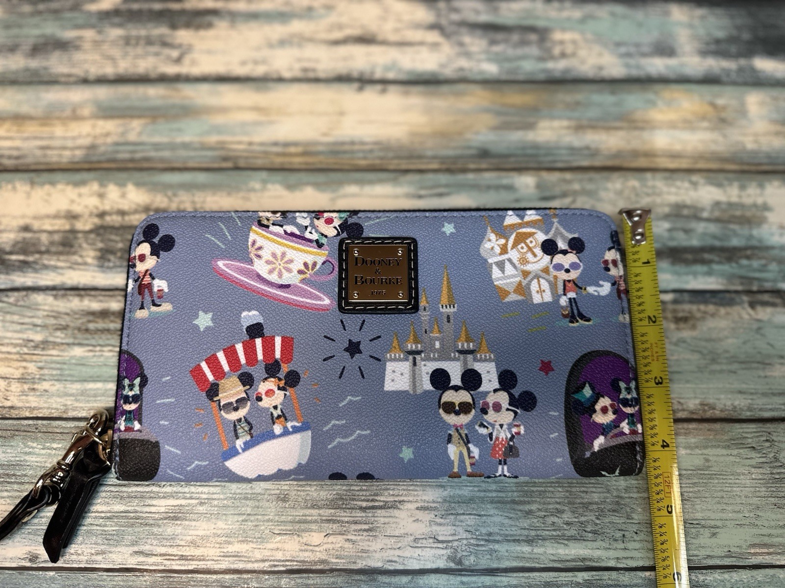 Disney Parks Dooney & Bourke Hipster Mickey & Minnie Attraction Wallet 🔥EUC