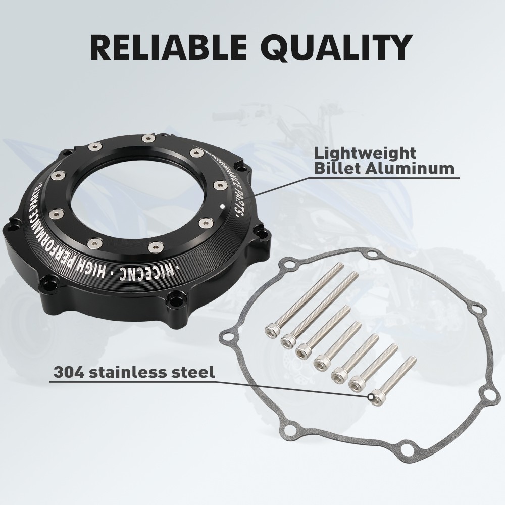 For YAMAHA YFZ450R Observing Window Clutch Cover Guard + Gasket 2009-2024 Black