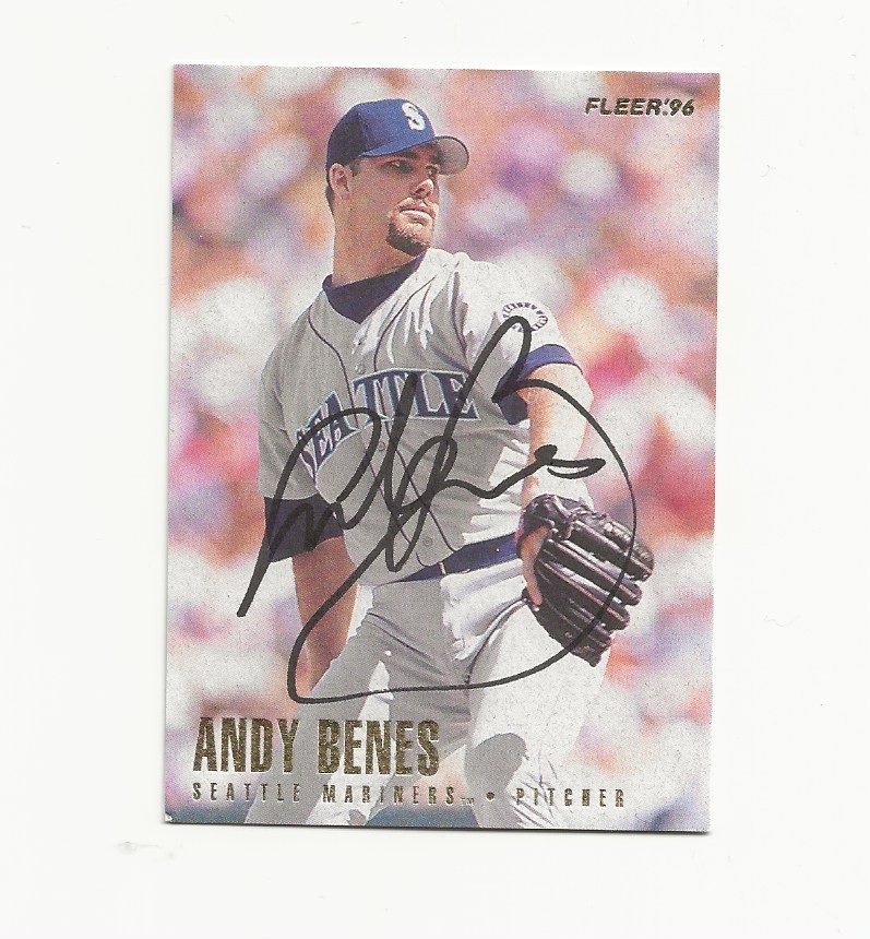 ANDY    BENES      SEATTLE      AUTOGRAPHED    CARD