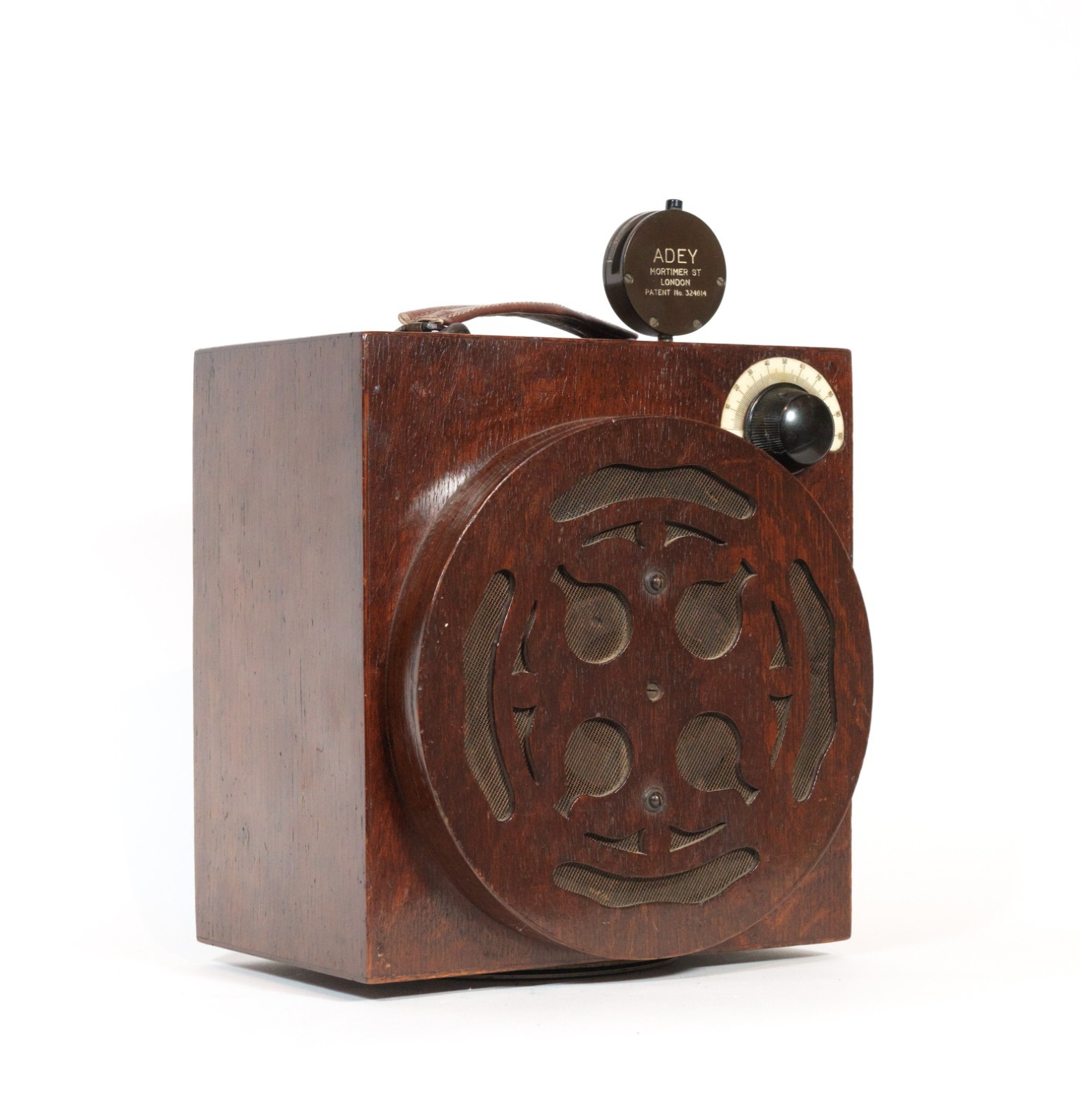 Tiny, Ingenious 1932 Adey All-In-One Portable Radio w/Multi-Function Control Key