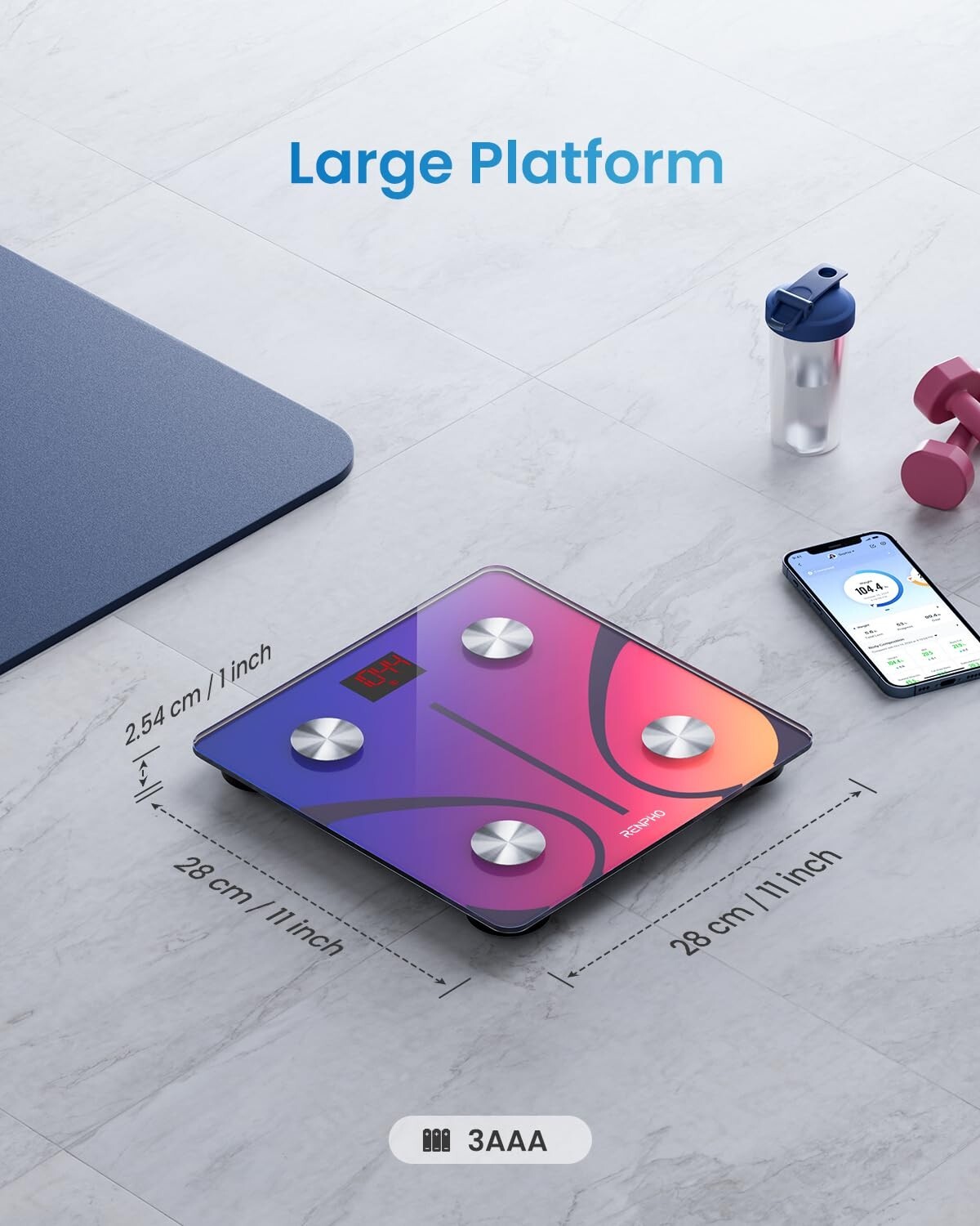 RENPHO Bluetooth Scale for Body Weight Digital Bathroom Scale BMI Body Fat Scale