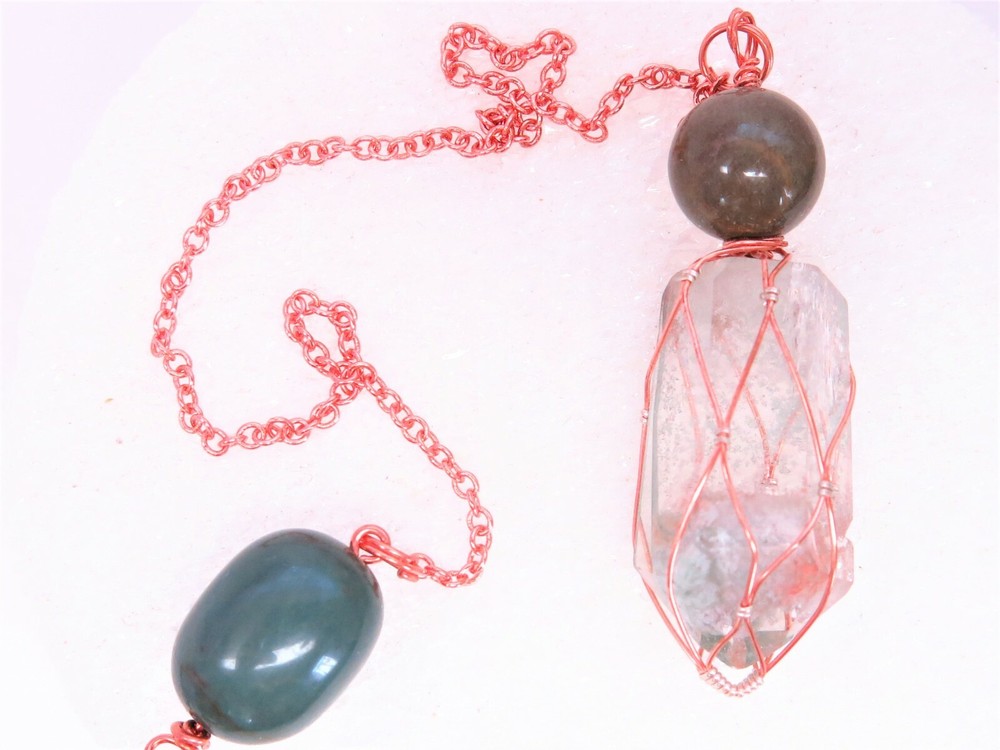 Natural, Brasilian Dendrite Quartz Point Custom Pendulum