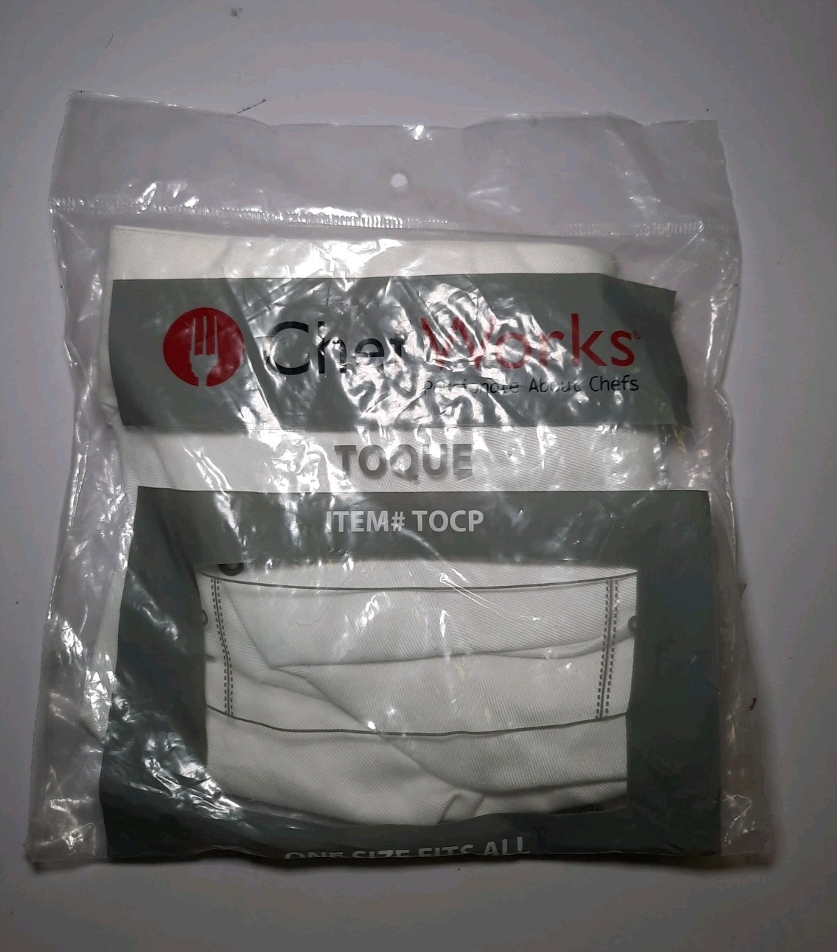 Chef Works A963 white toque chef's hat new sealed, free shipping