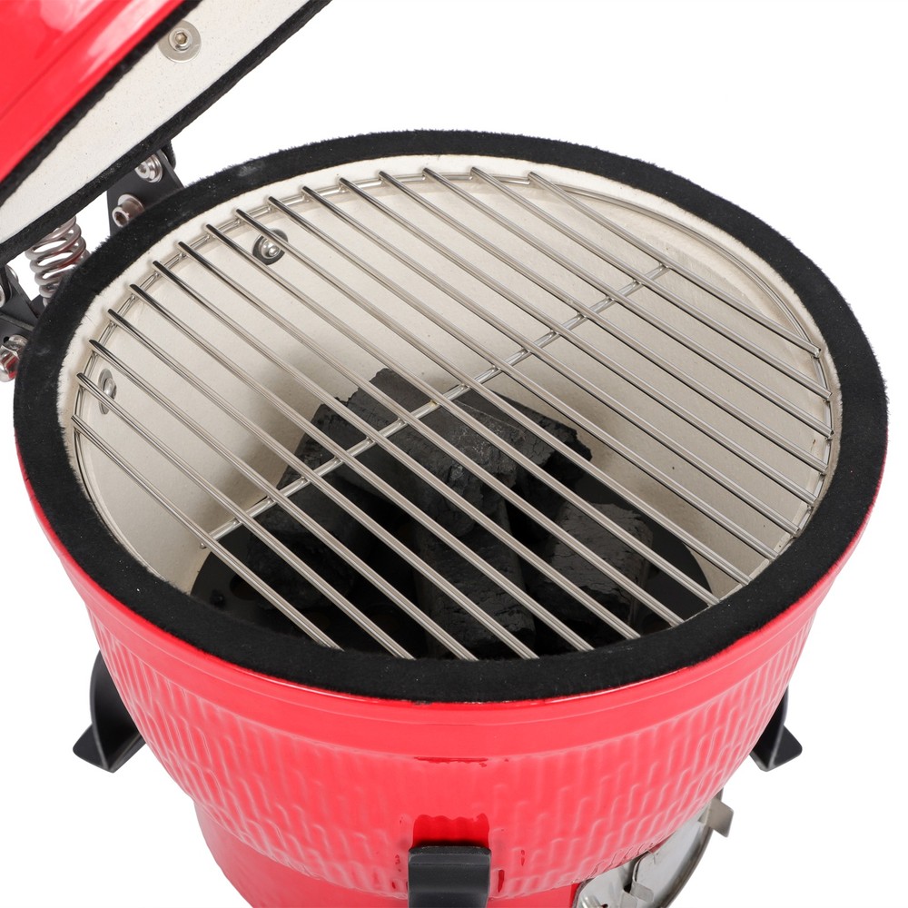 13in Round Ceramic Charcoal Grill Orange
