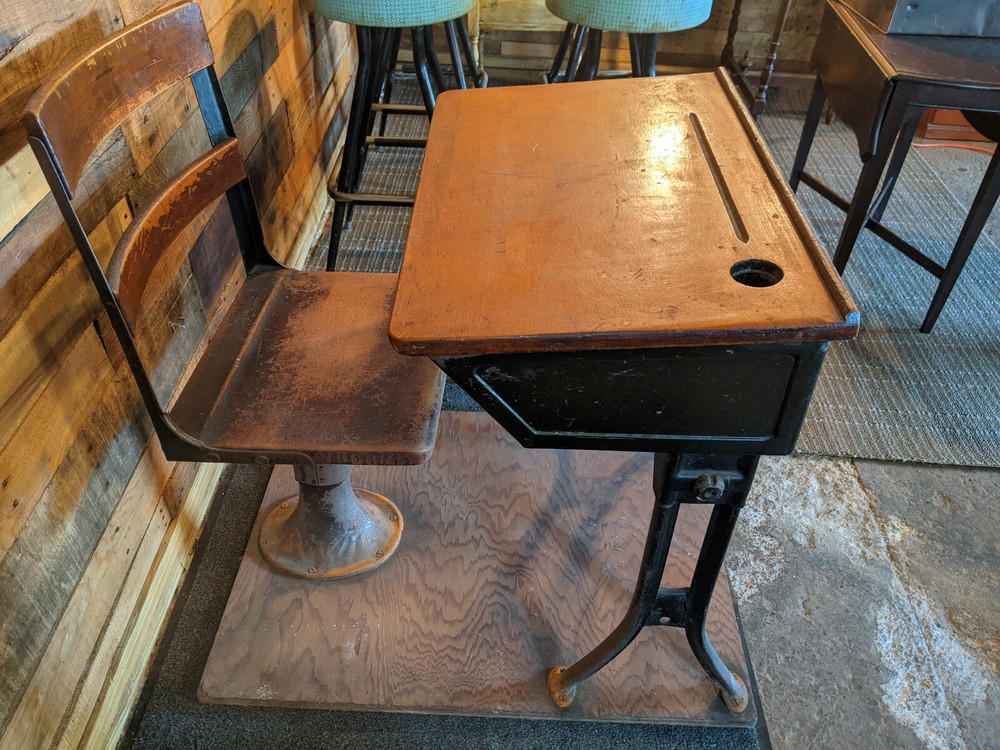 Vintage student school desk