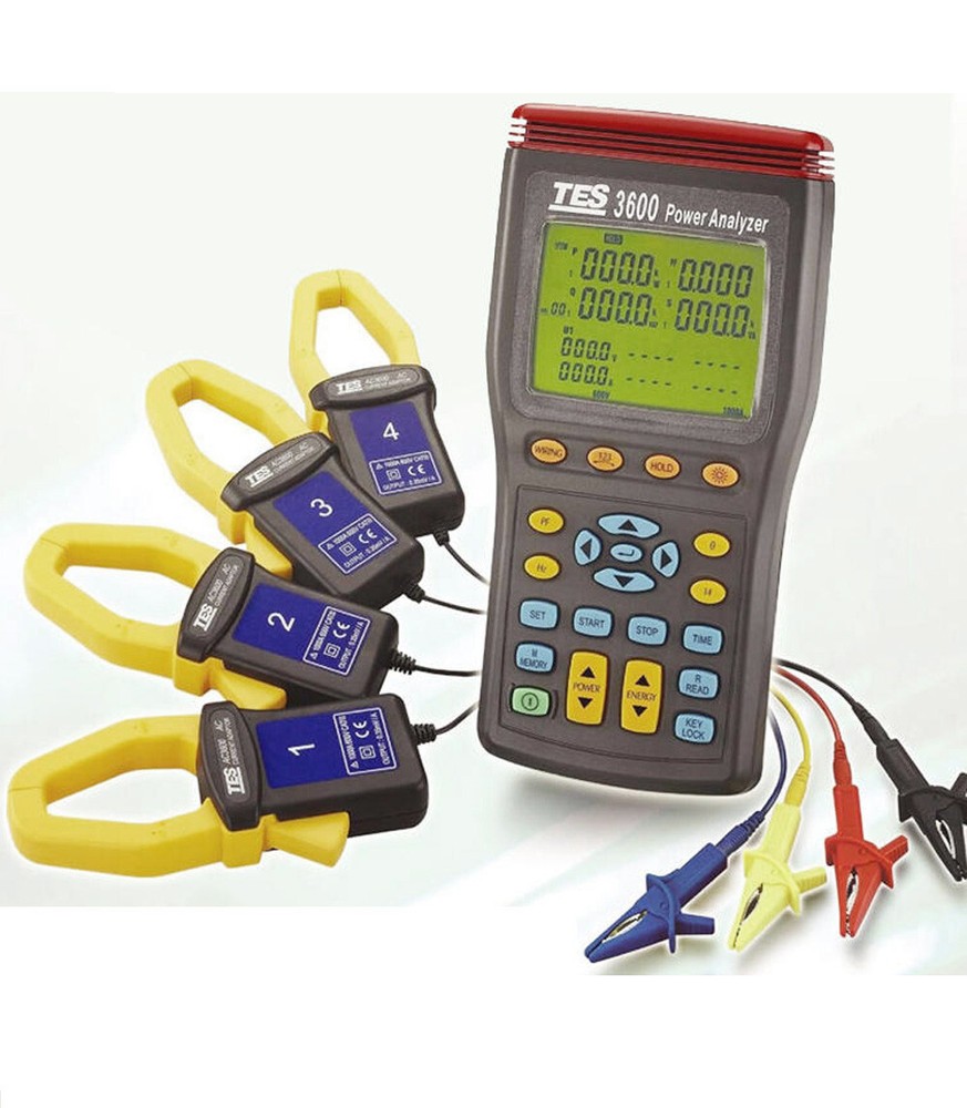 TES-3600N 3-Phase Power Analyzer Tester Harmonics Power Quality Analyzer