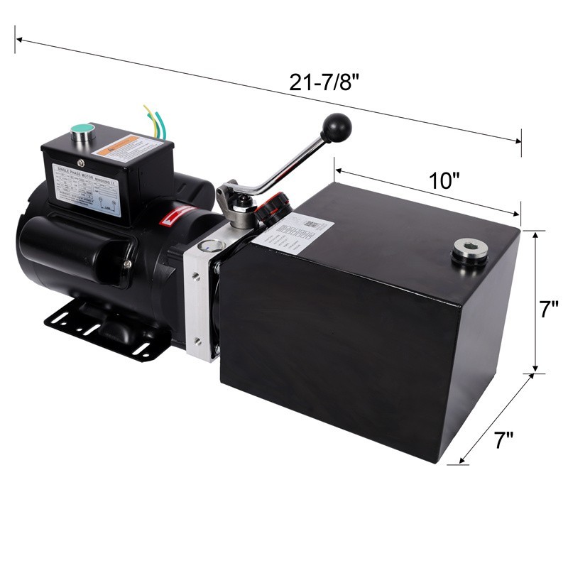 6 Quart Hydraulic Power Unit AC 110V Single Acting Dump Trailer for 2/4Post Lift