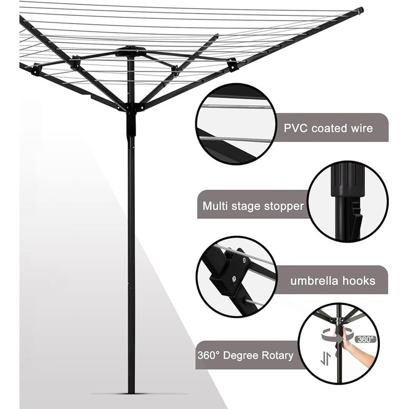 Large Capacity Rotary Dryer Adjustable Height 165ft Drying Space Pre-assembled