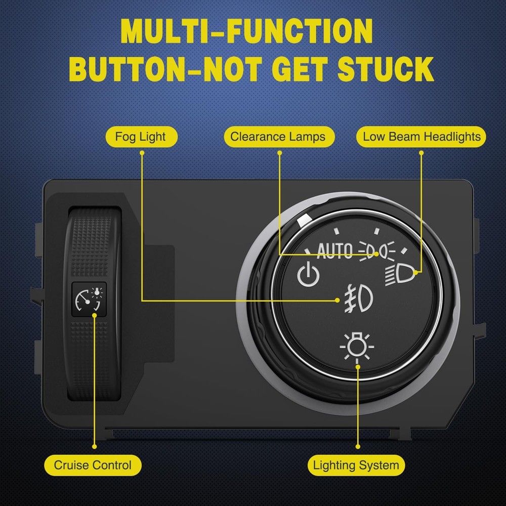 Nilight Headlight Dimmer Switch Compatible with 2014 2015 Chevy/GMC 2014-2019