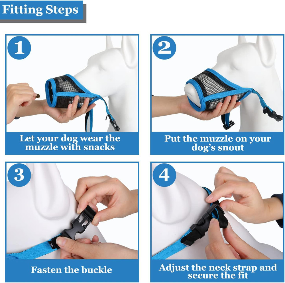 Mesh Dog Muzzle for Small Medium Large Dogs, Soft Dog Muzzle to Prevent Biting C