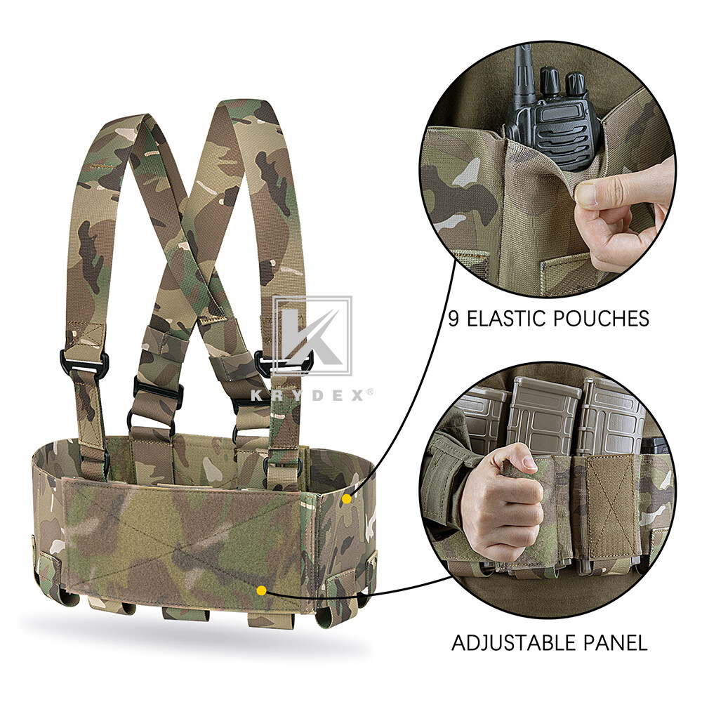 KRYDEX Concealed Carry Low-Vis 5.56 Ready Chest Rig Tactical Elastic Cummerbund