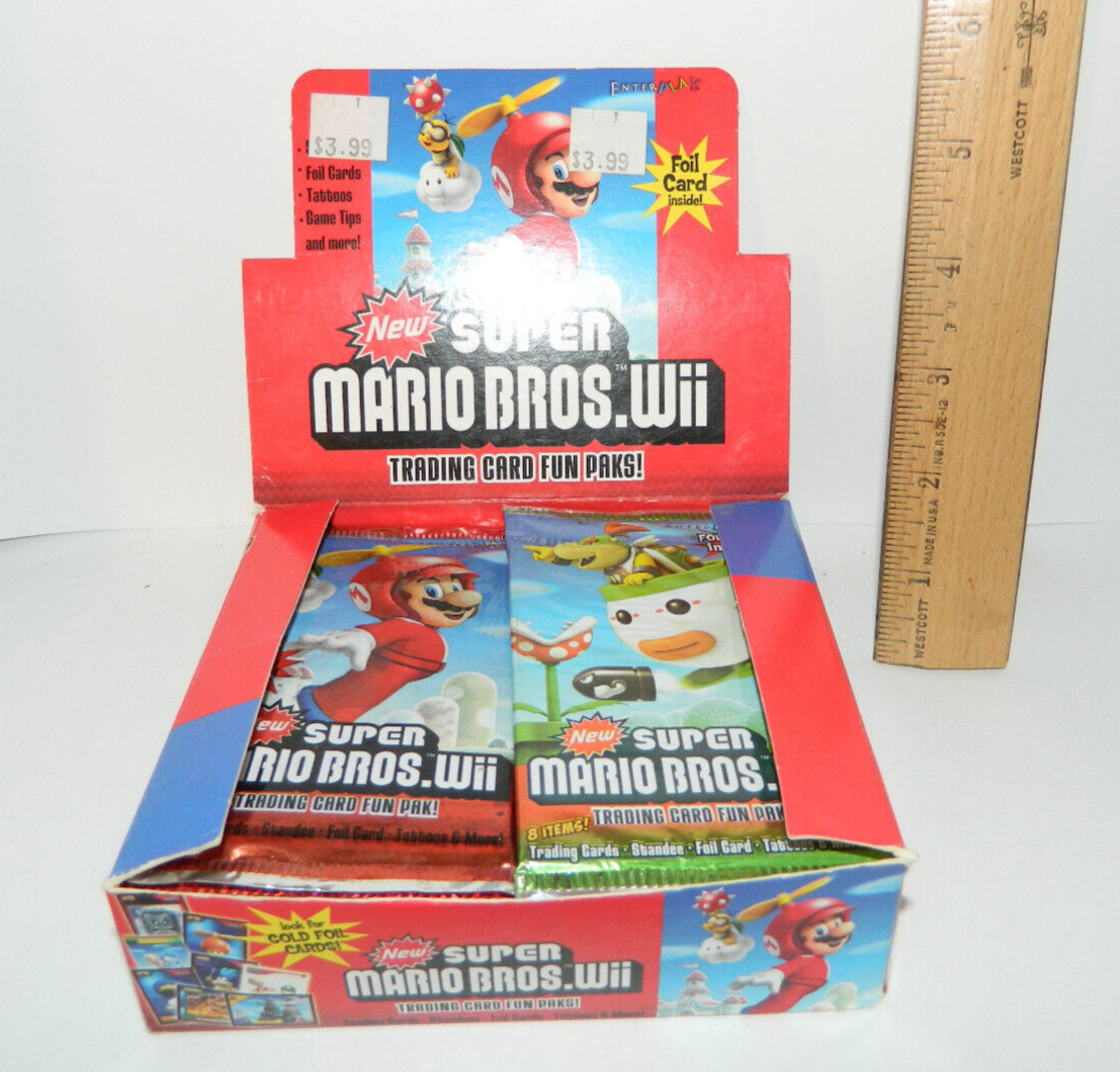 1 Factory Sealed Super Mario Bros. Nintendo Wii Enterplay Trading Card Fun Pack