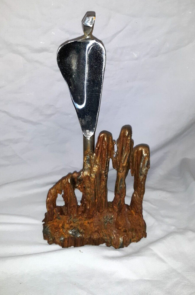 Brutalist Iron Sculpture Signed Kramar