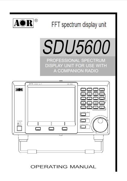 AOR SDU5600 SPECTRUM DISPLAY OPERATING MANUAL