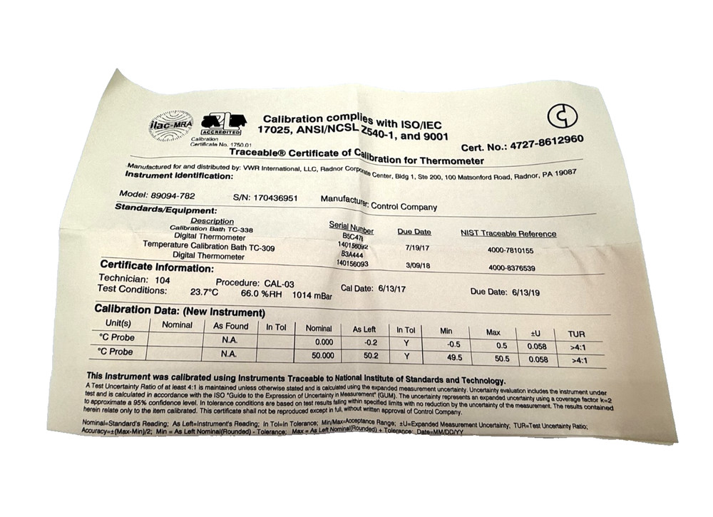 VWR Traceable Memory Monitoring Plus Thermometer 89094-782 4727