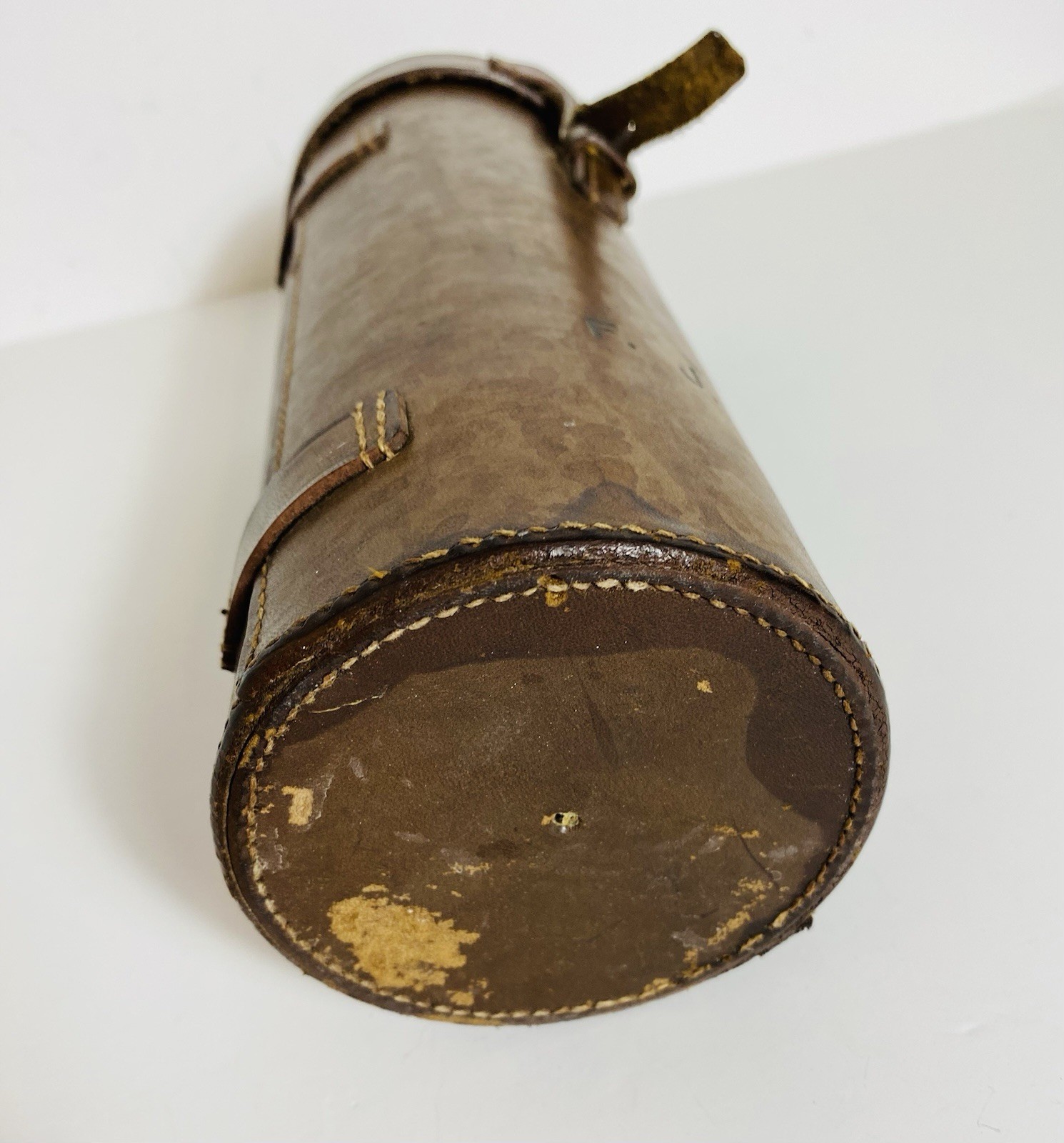 Antique leather scroll case / document tube W & J Milne Edinburgh