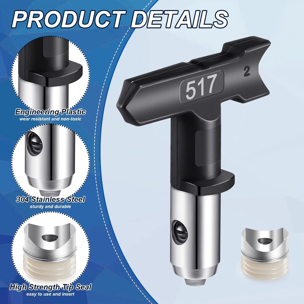 Threan 24 Pack Reversible Spray Tips Black Airless Sprayer Nozzle Tips Paint ...