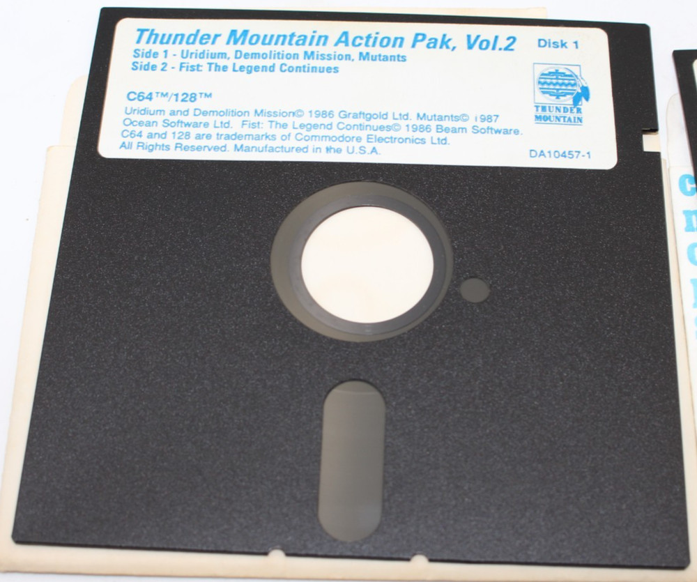 THUNDER MOUNTAIN ACTION PAK VOL 2 (Commodore 64) 5.25" Disks 1986 Beam Software