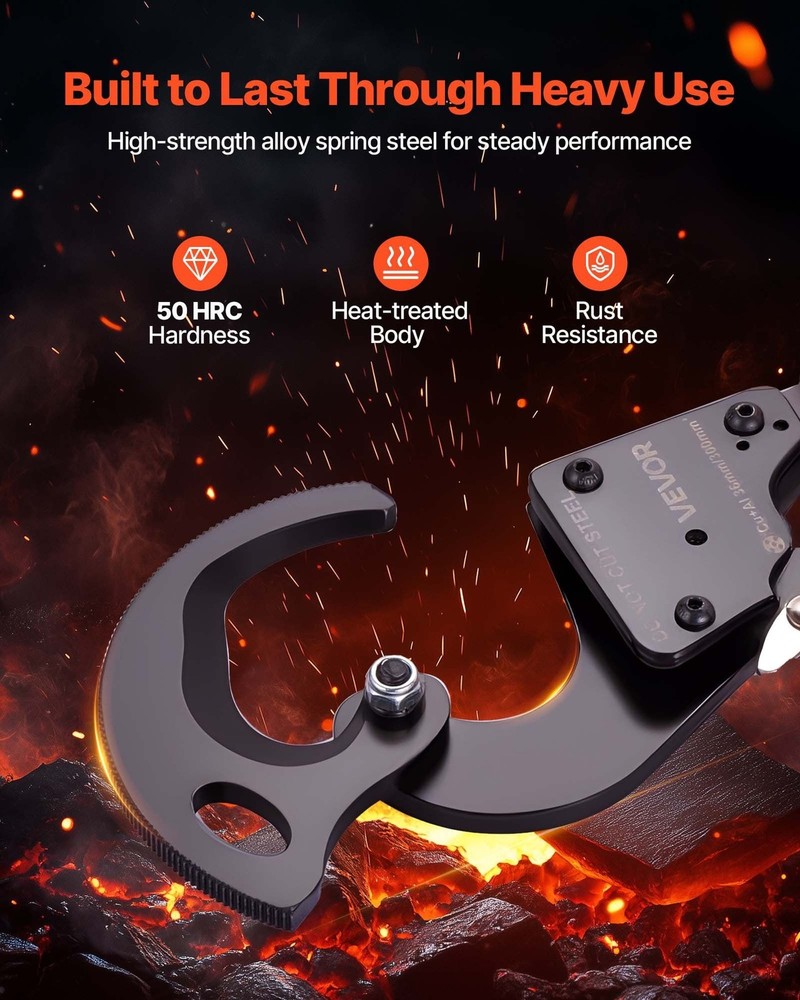 Spring Steel Ratcheting Cable Cutter with PVC Handles & Quick-Release Button