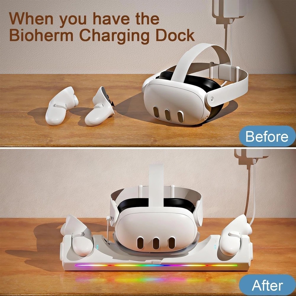 Magnetic Charging Dock for Oculus Quest 3S - Simultaneous Headset & Controllers