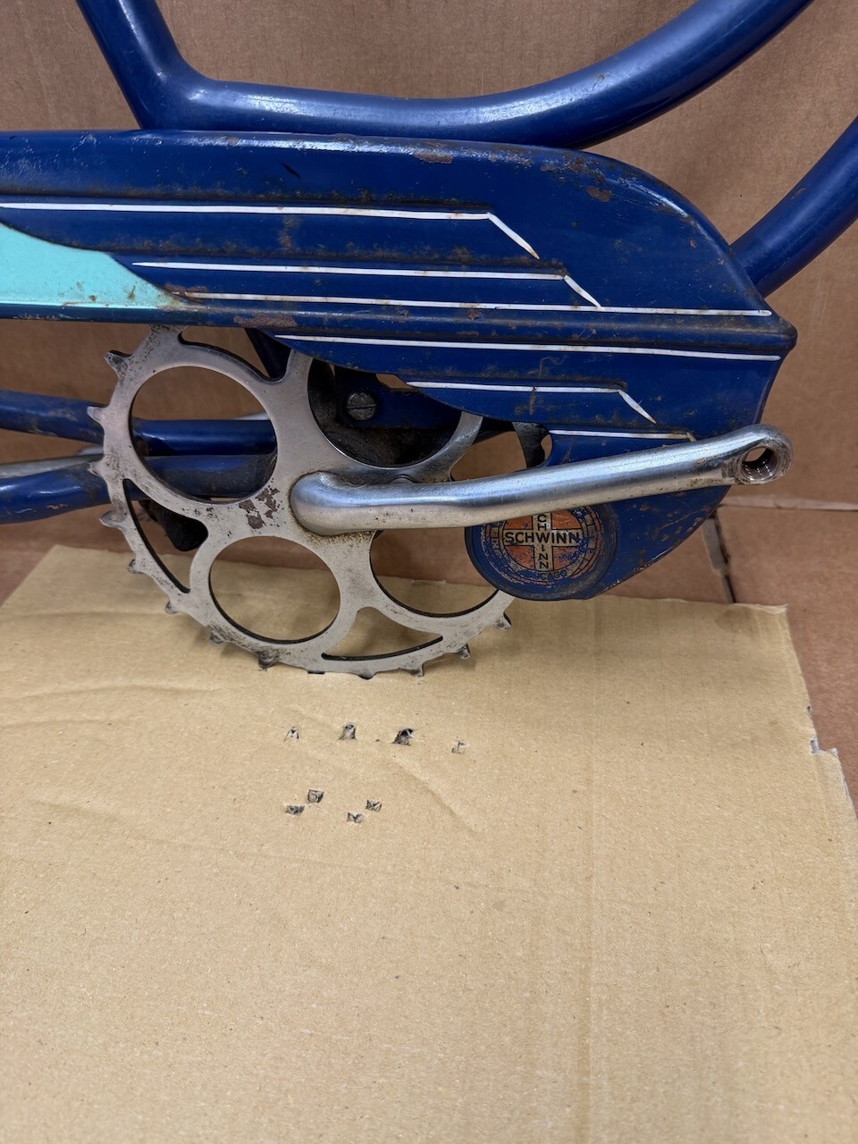 Schwinn Blue Ladies 26" Panther Bicycle Frame Set & Tank 1950