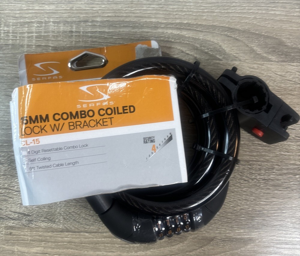 CL-15 Combo Coiled Lock w/ Bracket