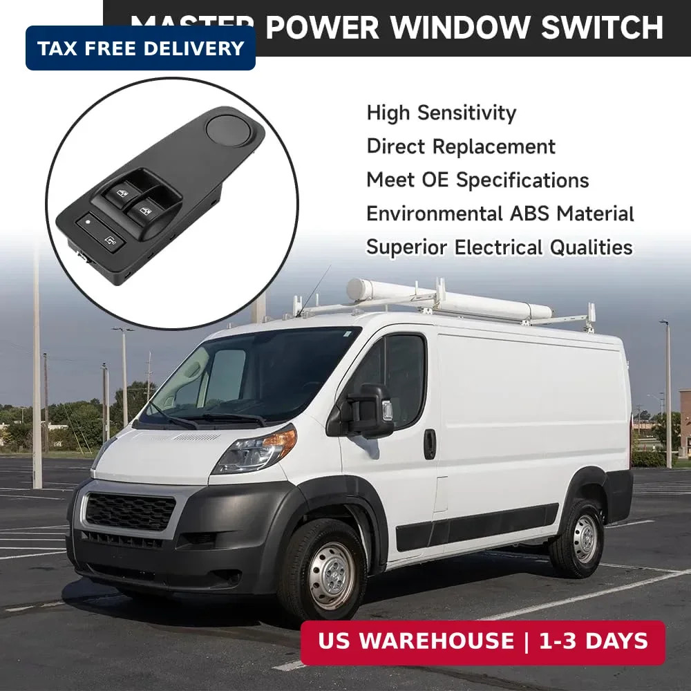 Front Driver Side Master Power Window Switch - Compatible for Ram ProMaster 1500