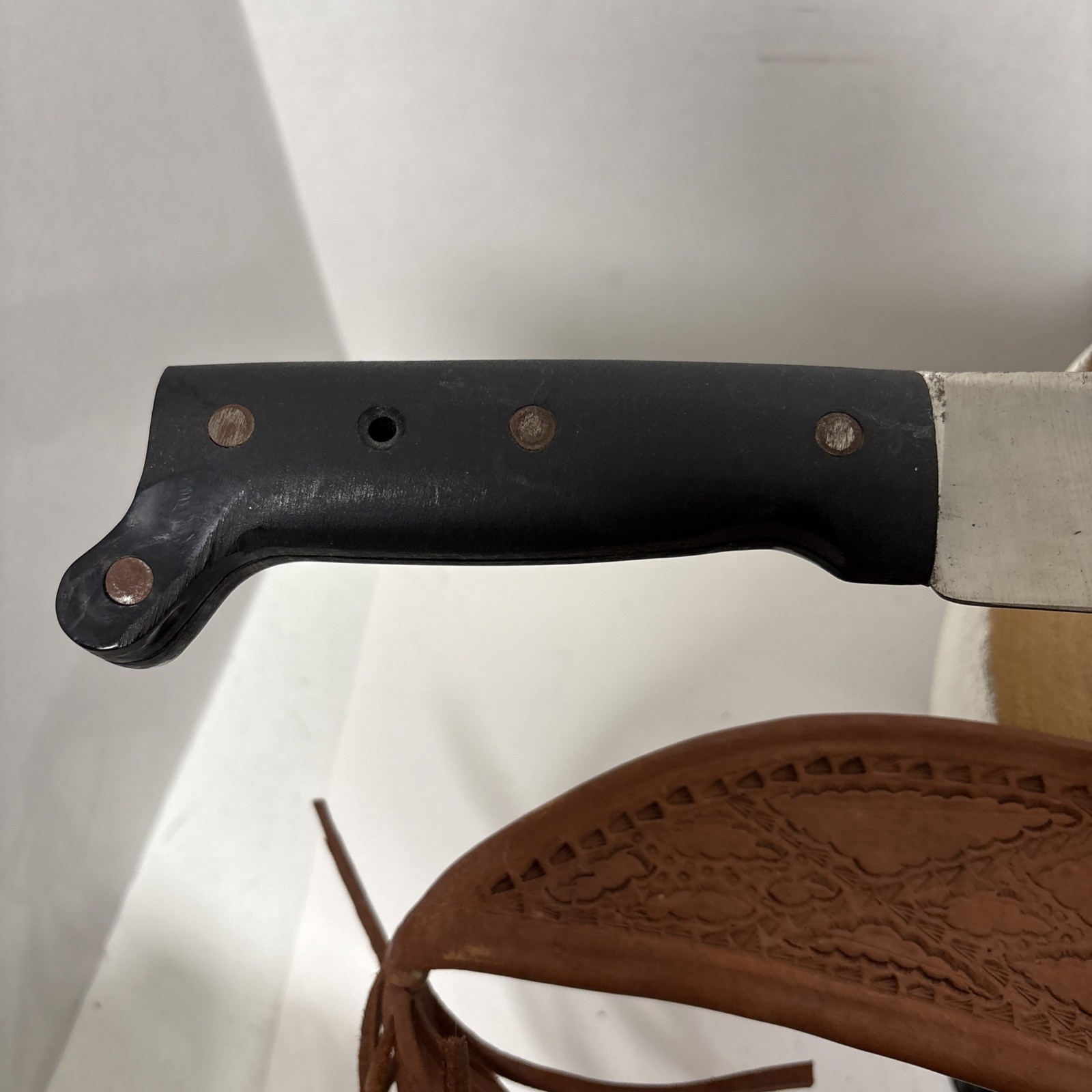 Busque La Marca Colima Guatemala MACHETE W/ Leather Sheath 18” Central American