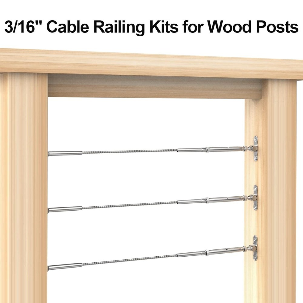 10 Pairs 3/16" Cable Railing Kits T316 Adjustable Angle Cable Railing Hardware