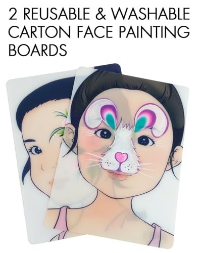 Reusable Face Paint Practice Board - 7pcs A4 Templates with Various Patterns