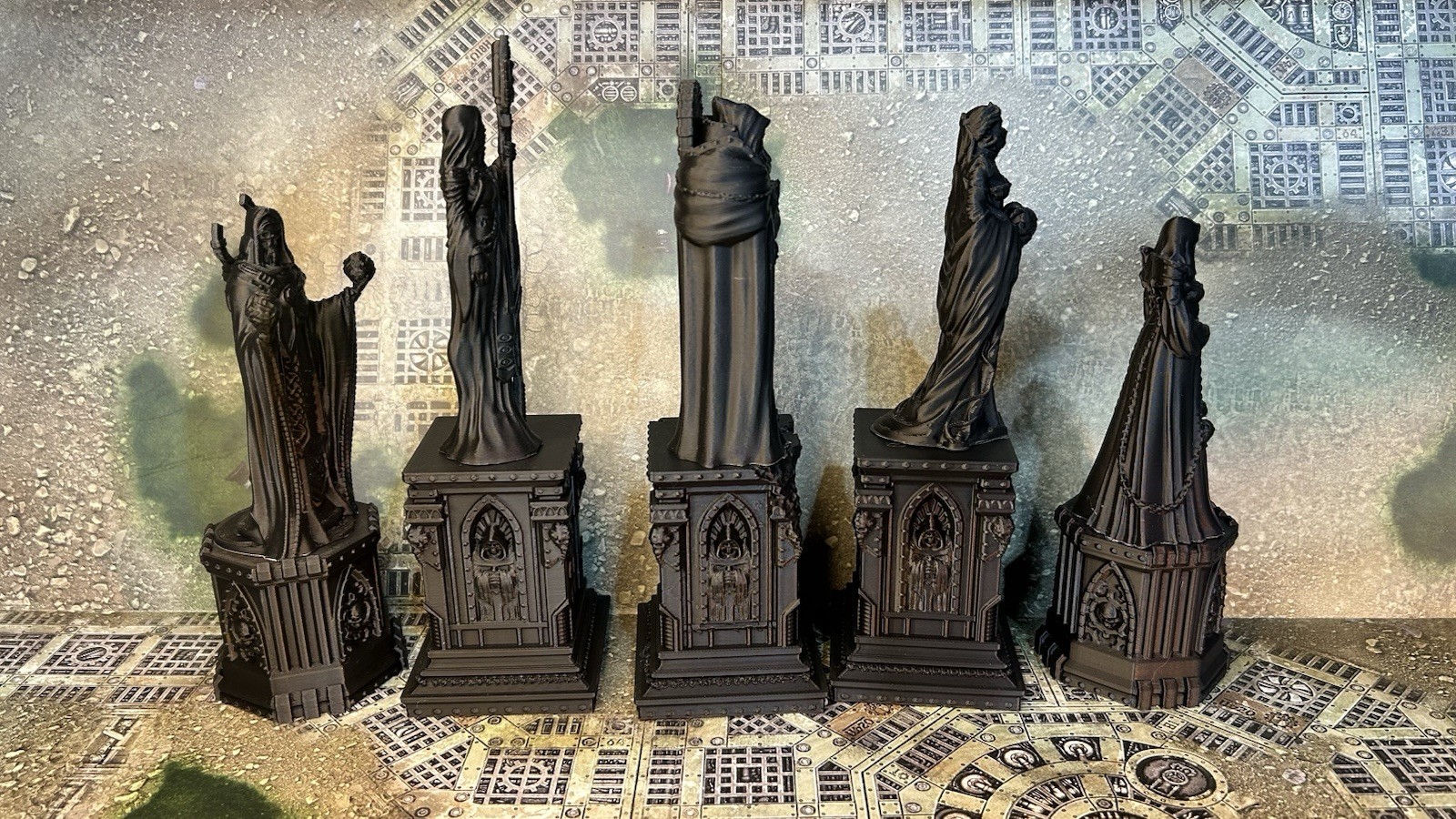 Tabletop Terrain -Statues & Statue Ruins- Warhammer 40K/AOS Compatible - 10 Pcs