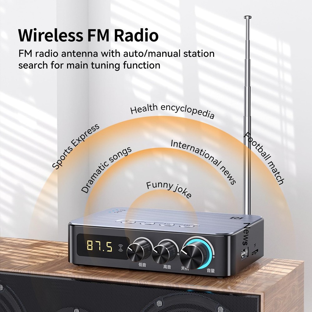 Bluetooth Audio Receiver Transmitter 4-in-1 (with Remote) for Home Stereo TV,...