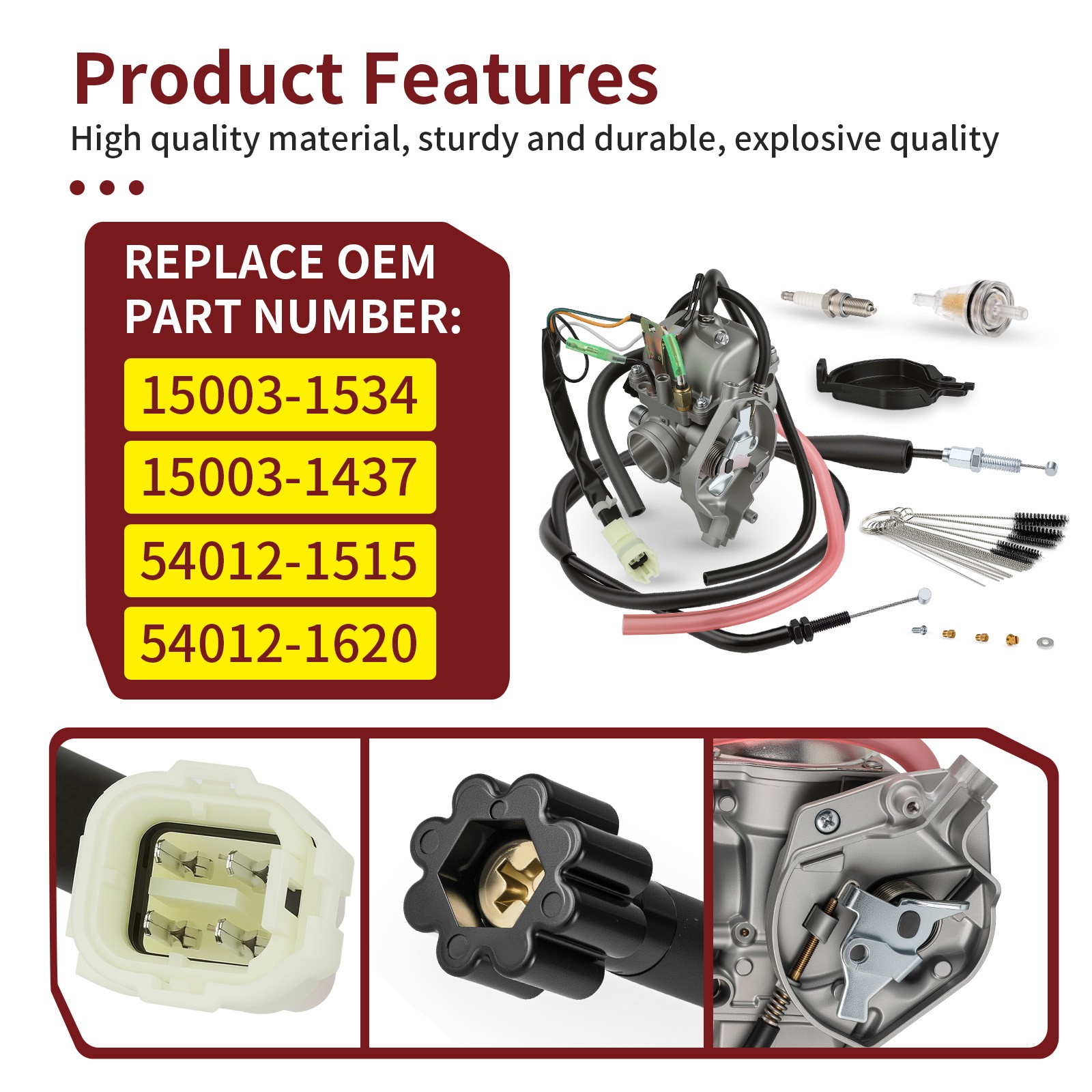 Carburetor Carb w/ Throttle Cable For Kawasaki Prairie 300 1999-2002 15003-1534