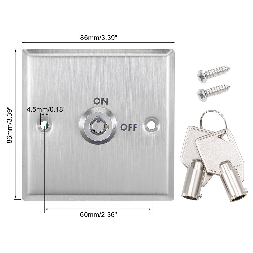 Key Switch On/Off Exit Switches Door Release SPST for Access Control w 2 Keys