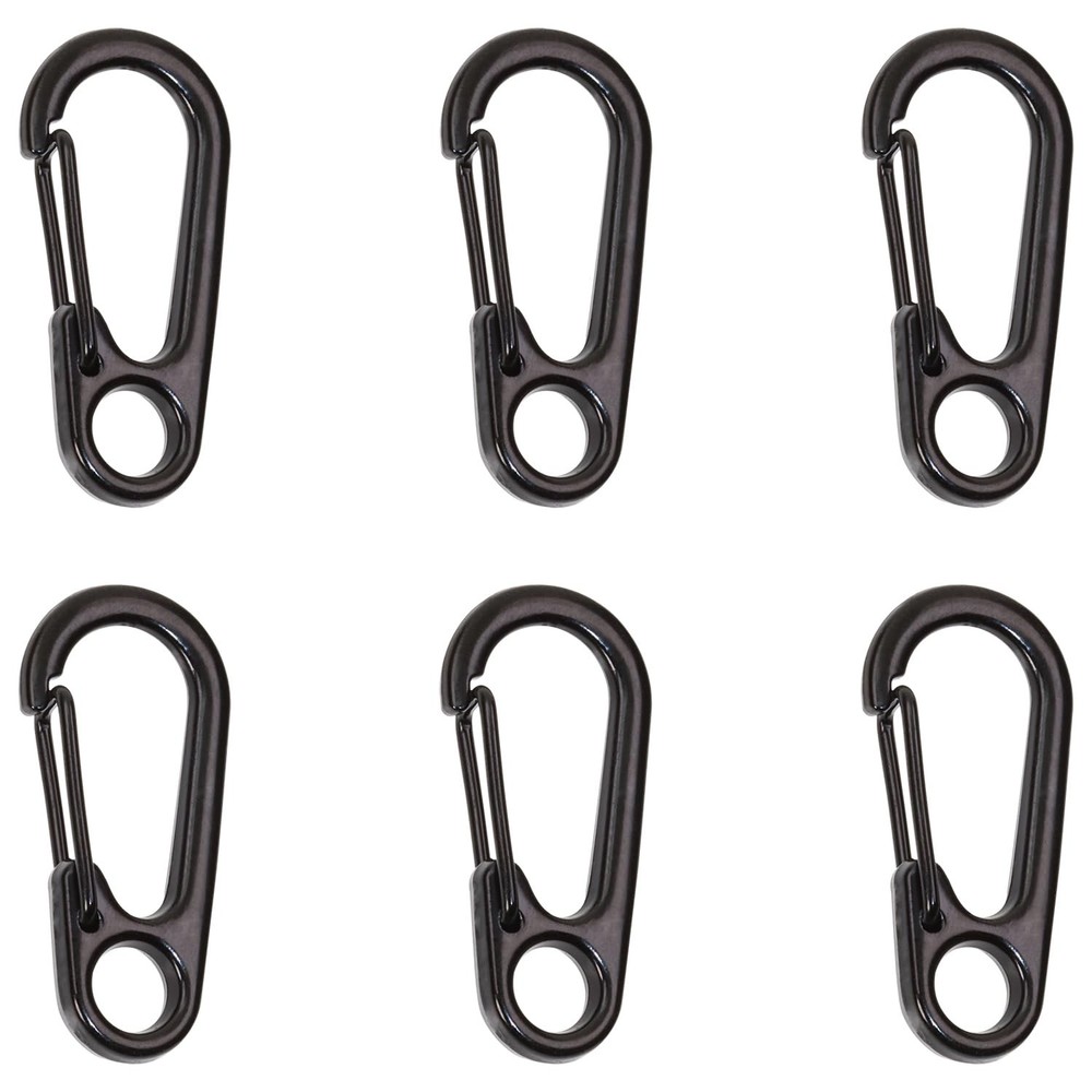 Mini Skater Tiny Alloy Clips Quick Release Paracord Keychains Spring Black