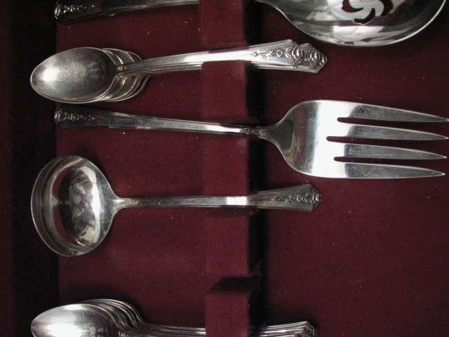HOMES & EDWARDS SPRING GARDEN SILVER PLATE FLATWARE 55 PC SET