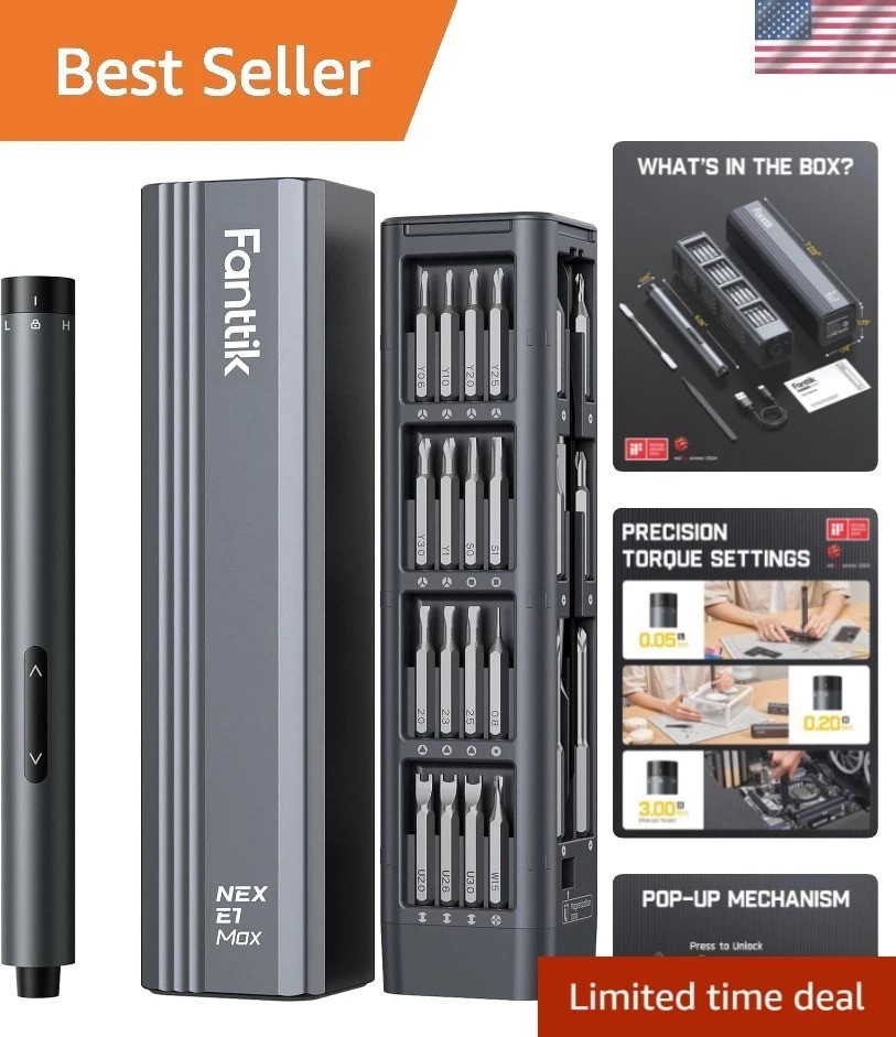 E1 Max Electric Screwdriver, Mini Precision Screwdriver Set, 50 Magnetic Bits...