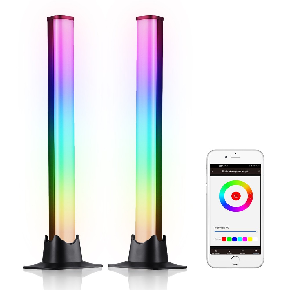 2 Pack RGB LED Light Bars Bluetooth App Control Music Sync Atmosphere Lights