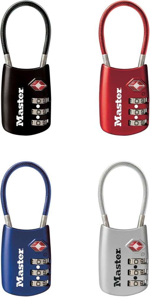 Master Lock Set Your Own Combination TSA Approved 4 Pack, Assorted Colors
