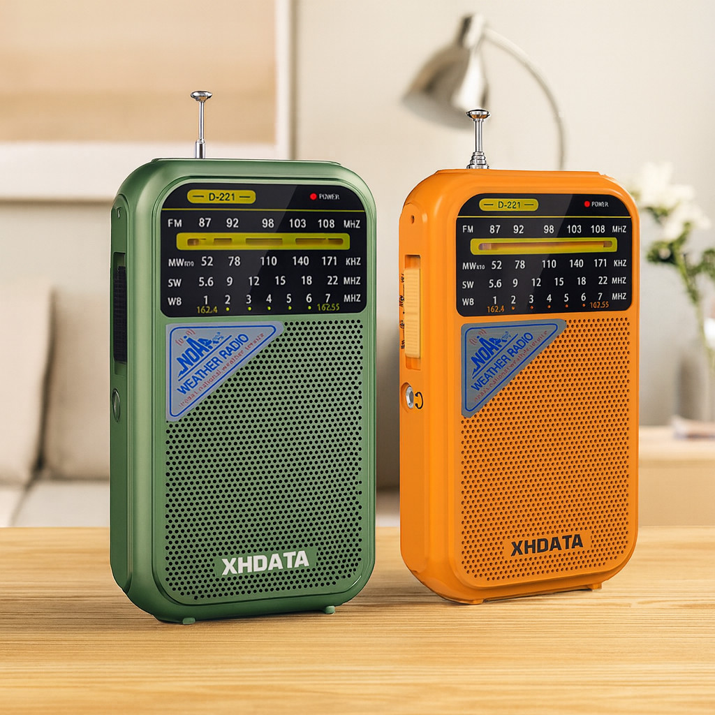 XHDATA D221 Weather Warning Radio Mini Pocket Radios AM FM SW WB NOAA Receiver