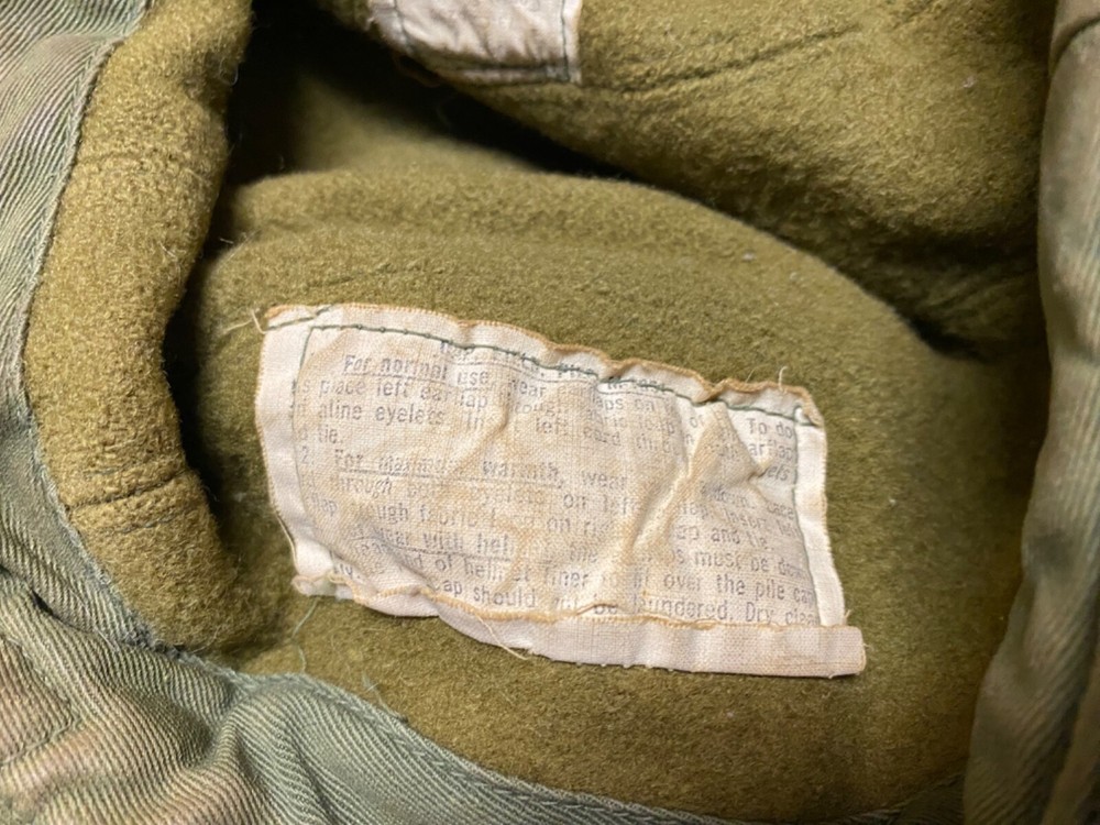 ORIGINAL POST WWII US ARMY M1943 WINTER PILE HAT CAP-MEDIUM SIZE 7