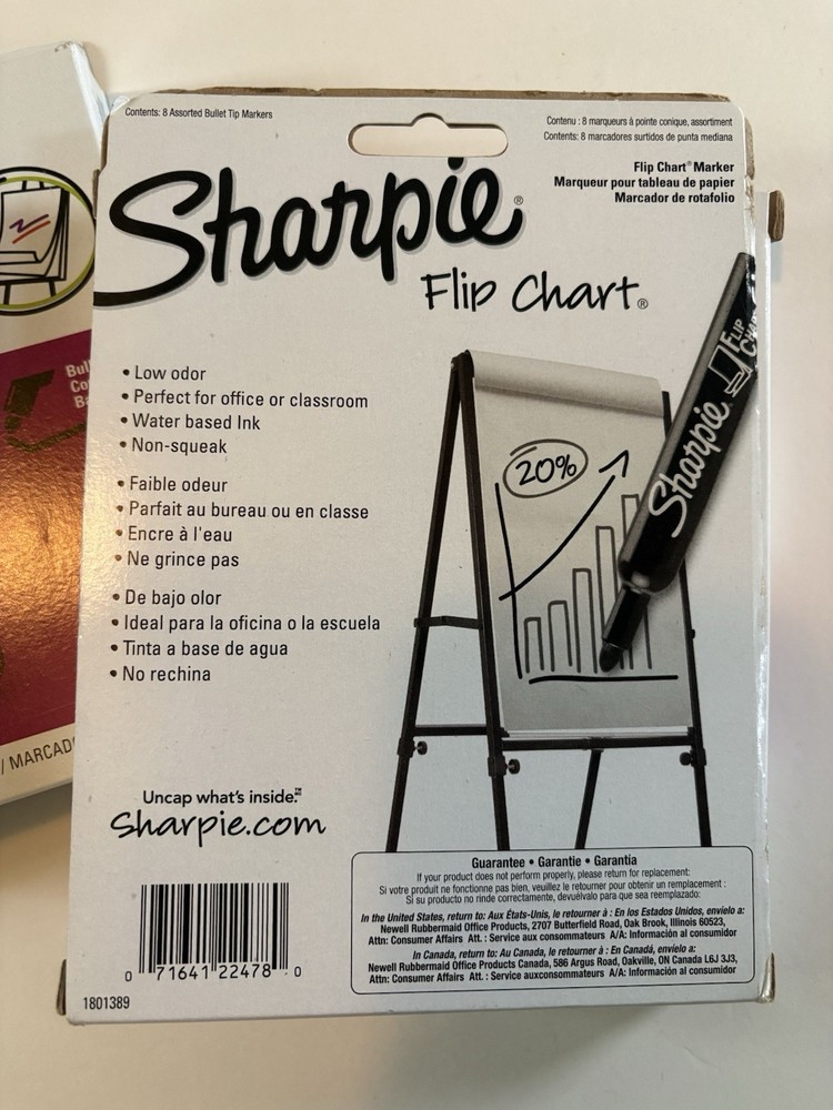 SHARPIE Flip Chart Markers ~ Bullet Tip, Black 8 Pack, Low-Odor