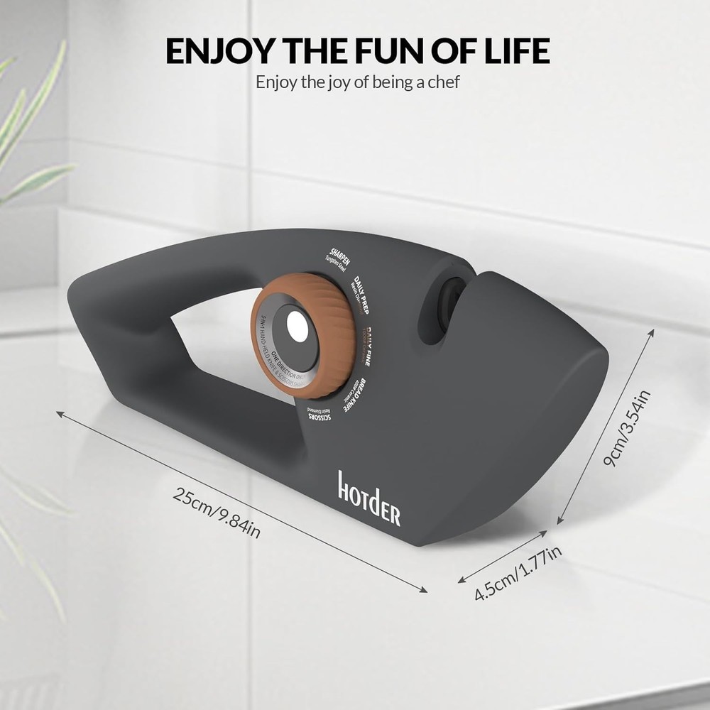 Hotder 5-in-1 Kitchen Knife Sharpener Manual Scissors Tungsten Ceramic Tool