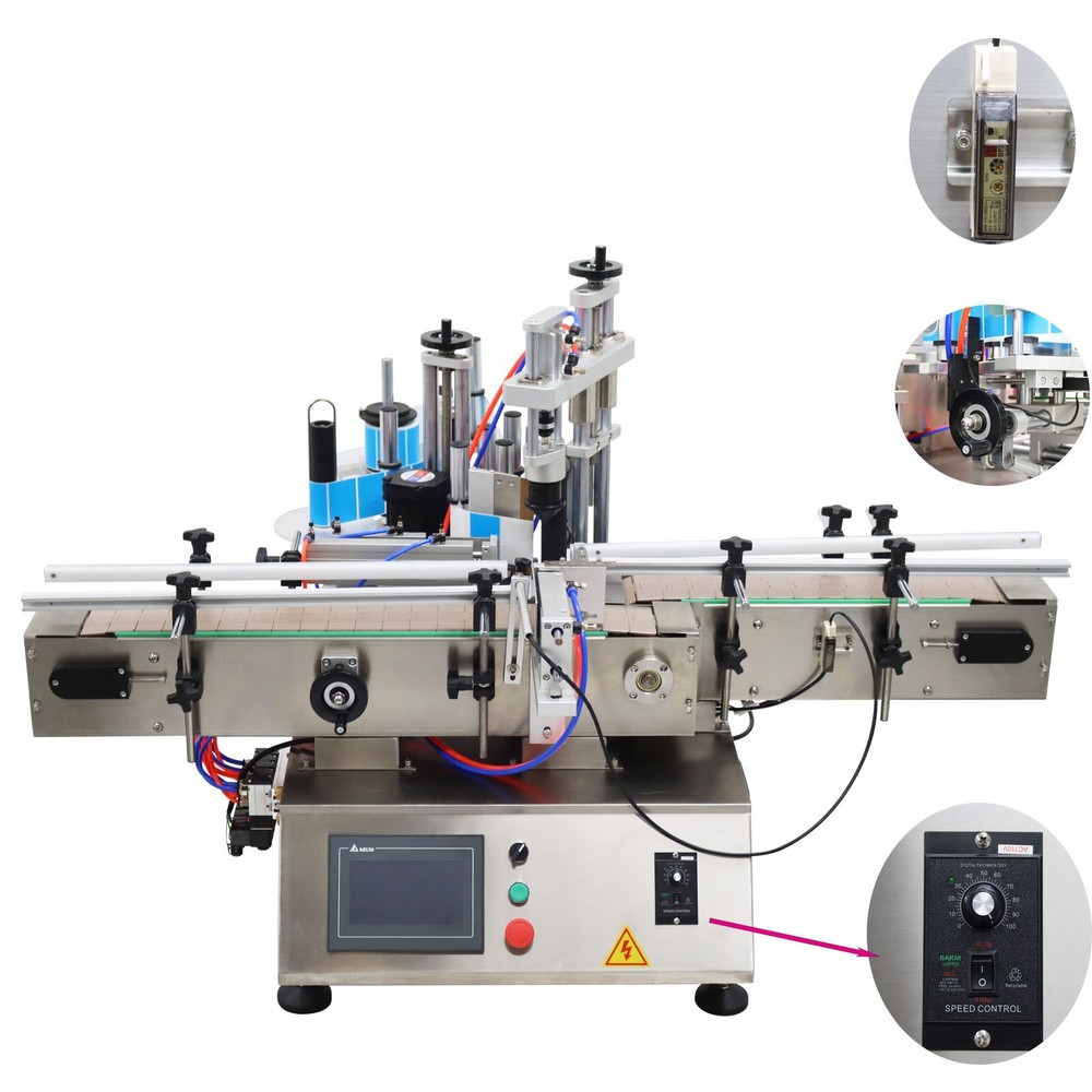 Automatic Hexagonal/Square/Round Bottle Labeling Machine w/Conveyor 15-60pc/min