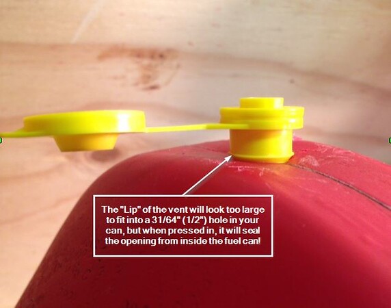 4 - Yellow VENT CAPS Gas Fuel Can Midwest Blitz Wedco Briggs Scepter HEAVY DUTY